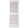 Sleep Ez 010140039001 15 x 39 in. Vinyl Arched Top Center Rail Louvered Shutters, White SL1636655